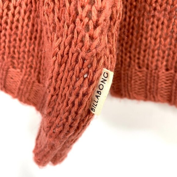 Billabong Striped Chenille Cozy Knit Crew Neck Sweater - Dusky Pink/Cream, Size - Picture 7 of 7